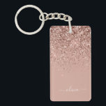 Porte-clés Rose Gold Blush Pink Parties scintillant Script Mo<br><div class="desc">Rose Gold - Blush Pink Sparkle Parties scintillant Script Monogramme Nom Porte - clé. Cela rend le cadeau parfait pour 16 ans,  mariage,  douche nuptiale,  anniversaire,  baby shower ou bachelorette pour quelqu'un qui aime le luxe glam et les styles chic.</div>