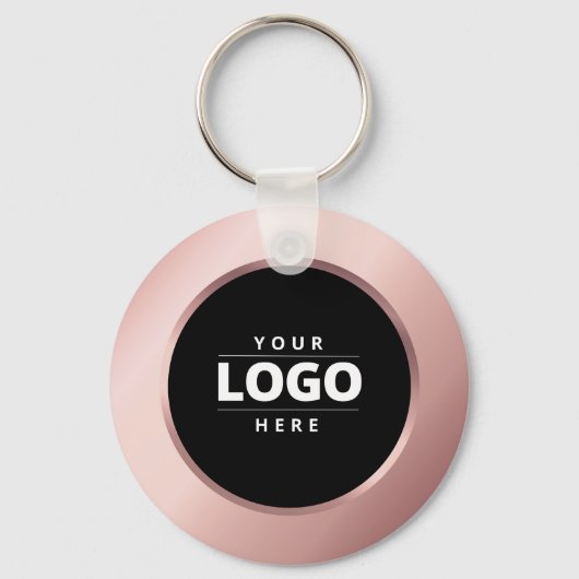 Porte-clés Rose Gold Business Logo QR Code Employé Porte - cl (Recto)