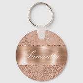 Porte-clés Rose Gold Glam Leopard (Recto)