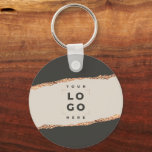 Porte-clés Rose gold glitter black modern elegant budget<br><div class="desc">Modern budget elegant rose gold effect black and natural business packing and thank you favor gift tag.</div>