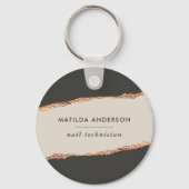 Porte-clés Rose gold glitter black modern elegant budget (Recto)