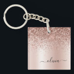 Porte-clés Rose Gold - Parties scintillant rose pâle Nom du m<br><div class="desc">Rose Gold - Blush Pink Faux Foil Parties scintillant à étincelles métalliques brossé Monogramme en métal Nom Porte - clé. Cela rend le cadeau parfait pour 16 ans,  mariage,  douche nuptiale,  anniversaire,  baby shower ou bachelorette pour quelqu'un qui aime le luxe glam et les styles chic.</div>