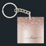 Porte-clés Rose Gold - Parties scintillant rose pâle Nom du m<br><div class="desc">Rose Gold - Blush Pink Faux Foil Parties scintillant à étincelles métalliques brossé Monogramme en métal Nom Porte - clé. Cela rend le cadeau parfait pour 16 ans,  mariage,  douche nuptiale,  anniversaire,  baby shower ou bachelorette pour quelqu'un qui aime le luxe glam et les styles chic.</div>
