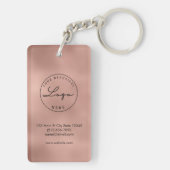 Porte-clés Rose Gold QR Code Carte de visite Votre logo perso (Dos)
