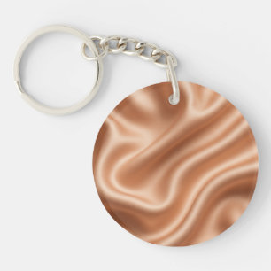 Porte-clés Rose Gold Satin Soie Motif Abstrait Luxe
