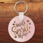 Porte-clés Rose Gold Smile Sparkle Shine (Recto)
