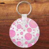 Porte-clés Rose Guimauve à pois (Recto)