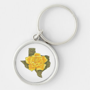 Porte-clés Rose Jaune Du Texas Motif Flower