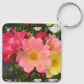 Porte-clés Rose jaune rouge Fleur Floral Rose Cercle clé (Dos)
