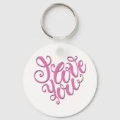 Porte-clés Rose Je T'Aime (Recto)