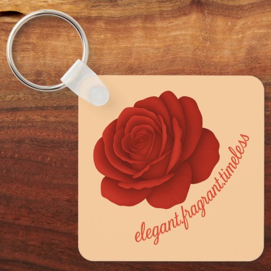 Porte-clés Rose Keychain with Your Name (Recto)