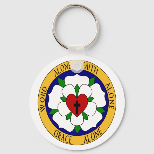 Porte-clés Rose Luther Blanc Et Vert (Recto)