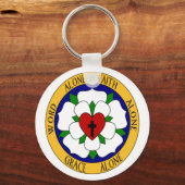 Porte-clés Rose Luther Blanc Et Vert (Recto)