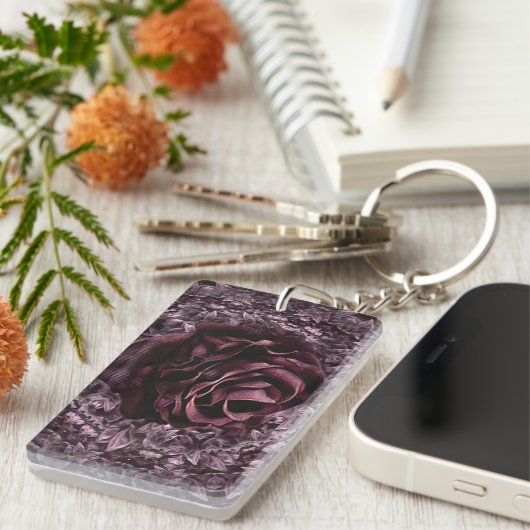 Porte-clés Rose Mandala (Devant droit)