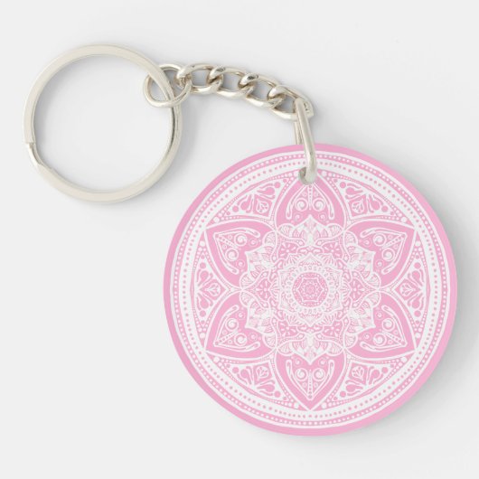 Porte-clés Rose Mandala (Devant)