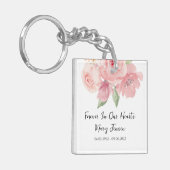 Porte-clés Rose Memorial Funeral Photo (Devant gauche)