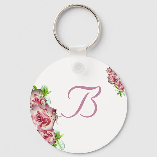 Porte-clés Rose monogramme avec Porte - clé de nom