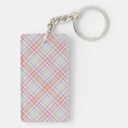 Porte-clés Rose 'n vert Plaid géométrique (Dos)