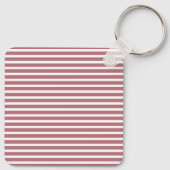 Porte-clés Rose Or Blanc Simple Horizontal Striped (Dos)