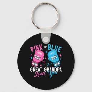 Porte-clés Rose Ou Bleu Grand Grand-Père Vous Aime Boxer Genr