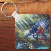 Porte-clés ROSE OUBLIÉ combattant les chevaliers, l'argent et (Recto)