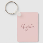 Porte-clés Rose Pâle avec Ensemble de Nom ou Monogramme Sombr (Recto)