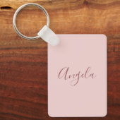 Porte-clés Rose Pâle avec Ensemble de Nom ou Monogramme Sombr (Recto)