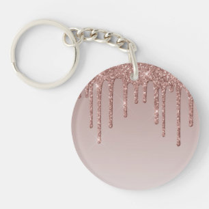 Porte-clés Rose Parties scintillant or Lecteurs liquides