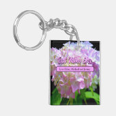 Porte-clés rose pastel jaune violet hydrangée fleurs (Devant gauche)