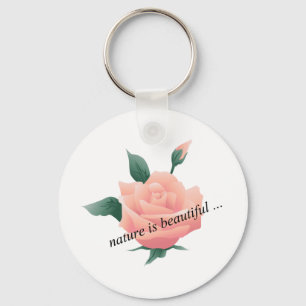 Porte-clés Rose (Pêche) - Belle nature