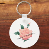 Porte-clés Rose (Pêche) - Belle nature (Recto)