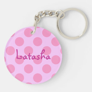 Porte-clés Rose personnalisé à pois