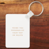 Porte-clés Rose photo personnalisé Gold Modern Chic Mariage (Verso)