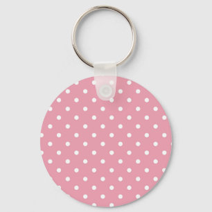 Porte-clés Rose Pink Polka Dot Keychain
