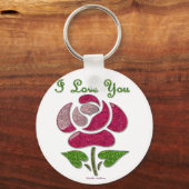 Porte-clés Rose Pochoir Rose Je T'aime (Recto)