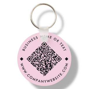 Porte-clés Rose Porte - clé de code QR personnalisé profess