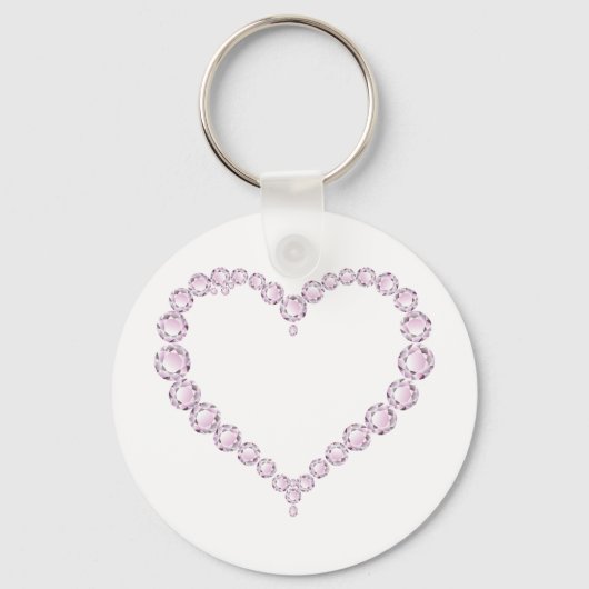 Porte-clés Rose Quartz Gem Heart (Recto)
