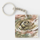Porte-clés Rose romantique corail et gris (Devant)
