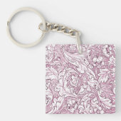 Porte-clés Rose rose baroque feuillage orné (Devant)