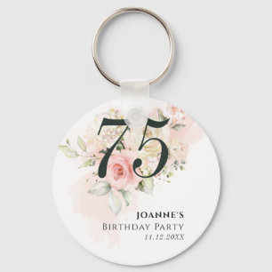 Porte-clés Rose Rose Floral Bunch 75e fête d'anniversaire