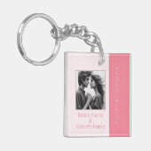 Porte-clés Rose rose Forever commence Élégant Mariage photo (Devant gauche)