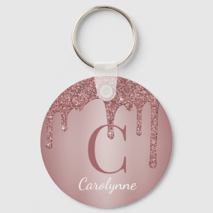 Porte-clés Rose Rose Gold Faux Parties scintillant Drives Mon