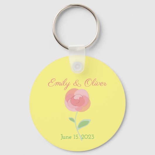 Porte-clés Rose rose mignonne design dans un style moderne (Recto)