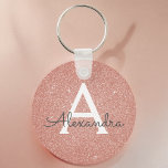 Porte-clés Rose Rose Parties scintillant Or & Monogramme étin<br><div class="desc">Parties scintillant Rose Rose Gold Faux et Porte - clé élégant. Ces Porte - clés peuvent être customisés pour inclure votre nom initial et prénom et sont une douche de mariée parfaite,  une fête de bachelorette ou une fête d'anniversaire.</div>