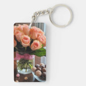 Porte-clés Rose rose Porte - clé personnalisé (Dos)