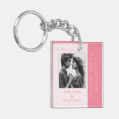 Porte-clés Rose rose pour toujours commence Mariage photo mod (Devant gauche)