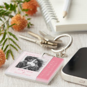 Porte-clés Rose rose pour toujours commence Mariage photo mod (Devant Droit)