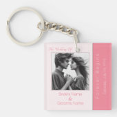 Porte-clés Rose rose pour toujours commence Mariage photo mod (Devant)