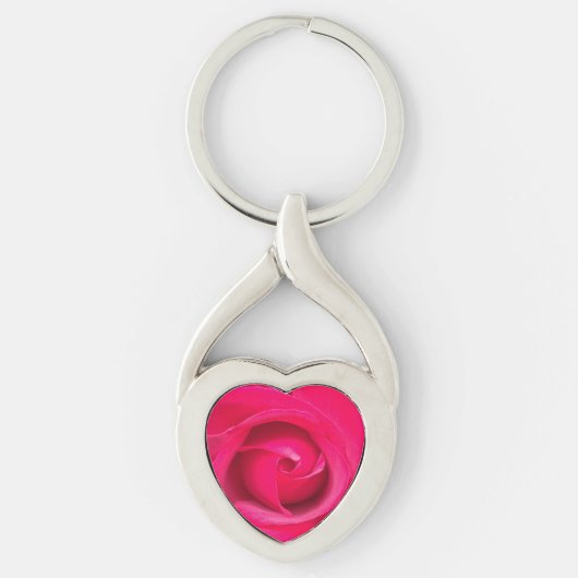 Porte-clés Rose rose romantique rouge (Devant)