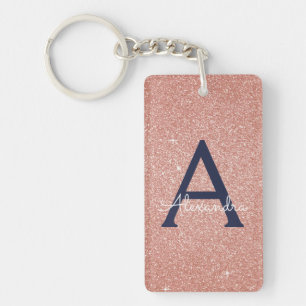 Porte-clés Rose Rose Rose Gold Marine Parties scintillant ble